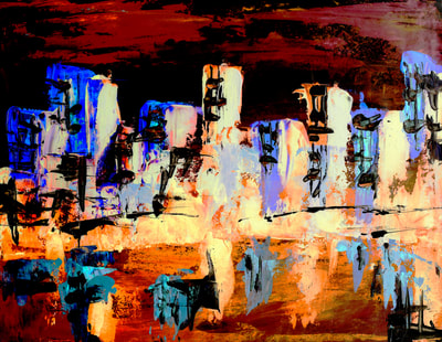 Acrylic sketchbook painting manipulated in photoshop.